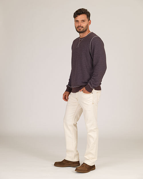 Vintage Crewneck Sweatshirt - Triblend Terry -Cocoa Heather