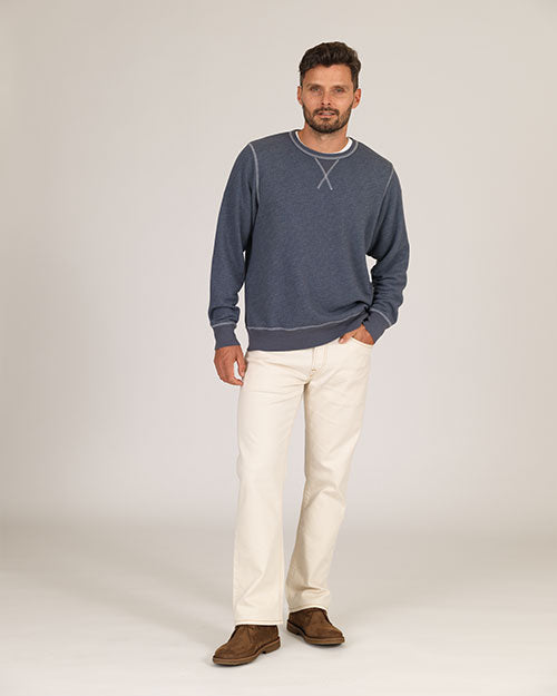Vintage Crewneck Sweatshirt - Triblend Terry -Dolphin Heather