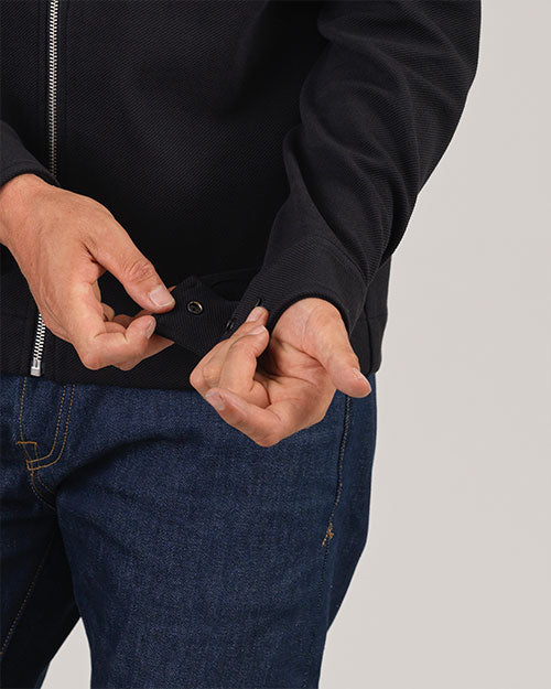 Diagonal Zip Up Jacket - Black