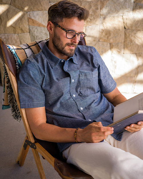 S/S Tailored Shirt Surplus Chambray 6oz - Indigo Rinse