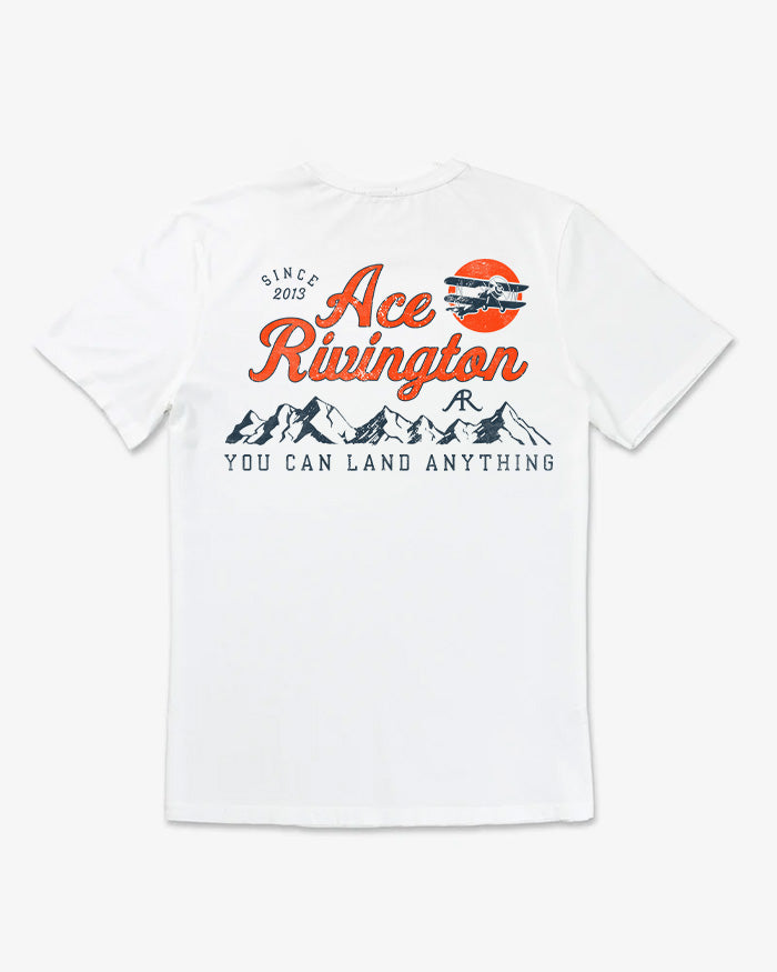 Crewneck SS - Super Soft Supima - "Mountains" - Chalk