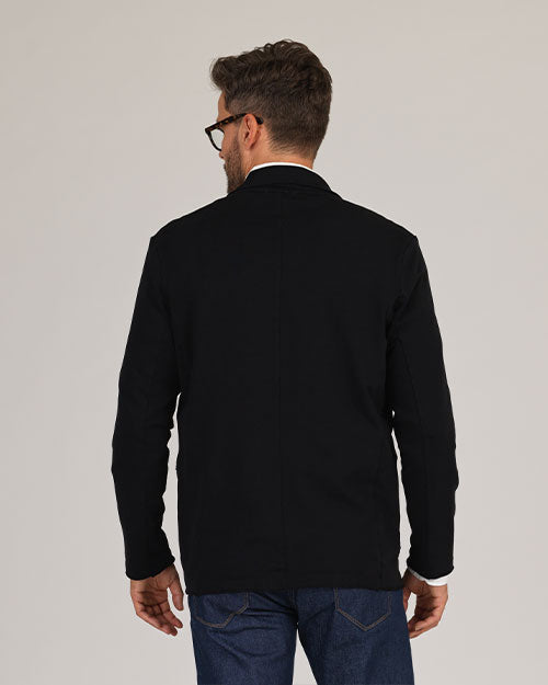 Diagonal Zip Up Jacket - Black