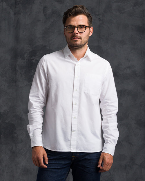 Tailored Shirt - Compact Poplin - White Rinse