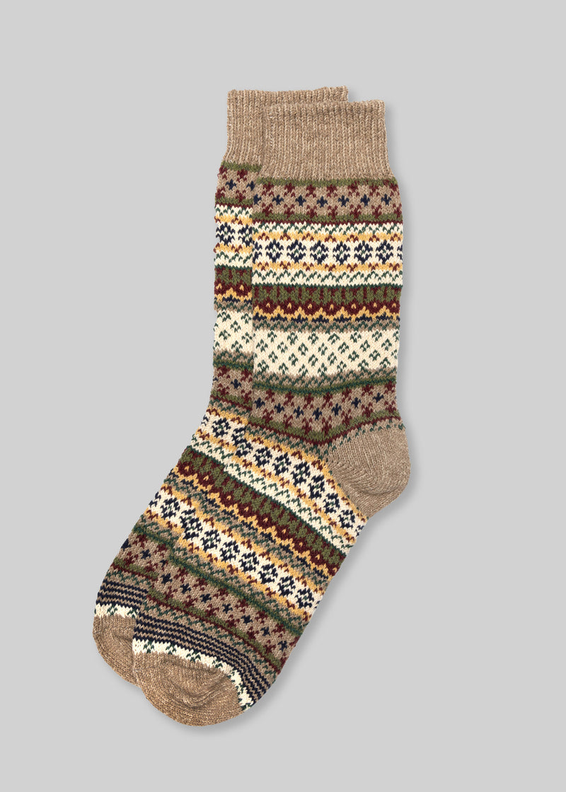 American Trench Cotton Fair Isle Sock