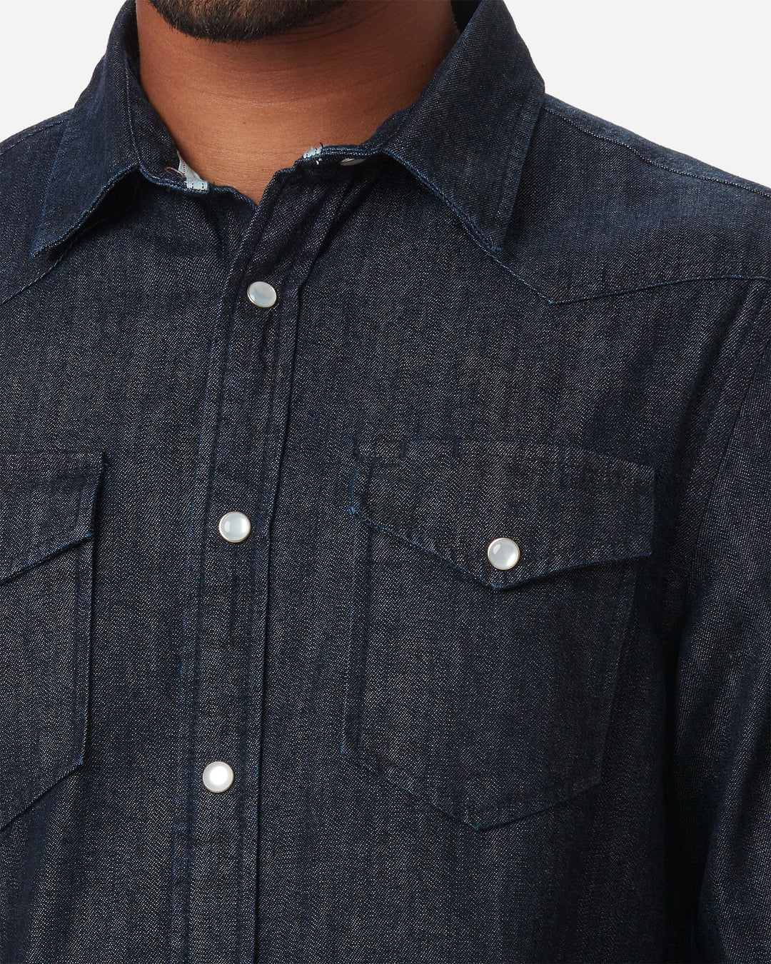 Mid Weight Denim - Western Shirt - Dark Wash