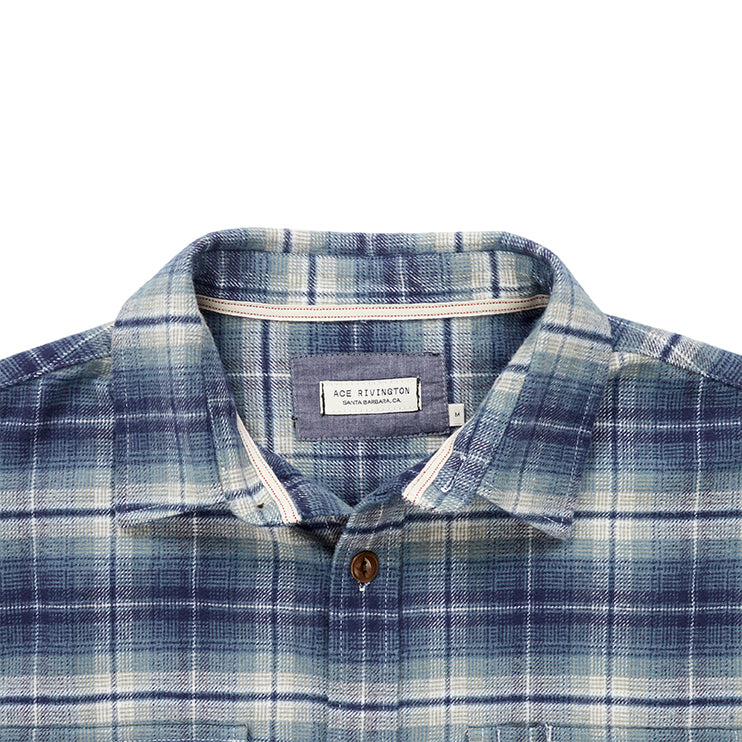 Men's St. Louis Blues Antigua Blue/Gray Stance Plaid Button-Up