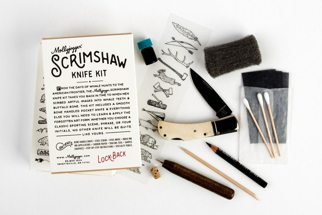 Molly Jogger - Scrimshaw Knife Kit - Lockback Knife