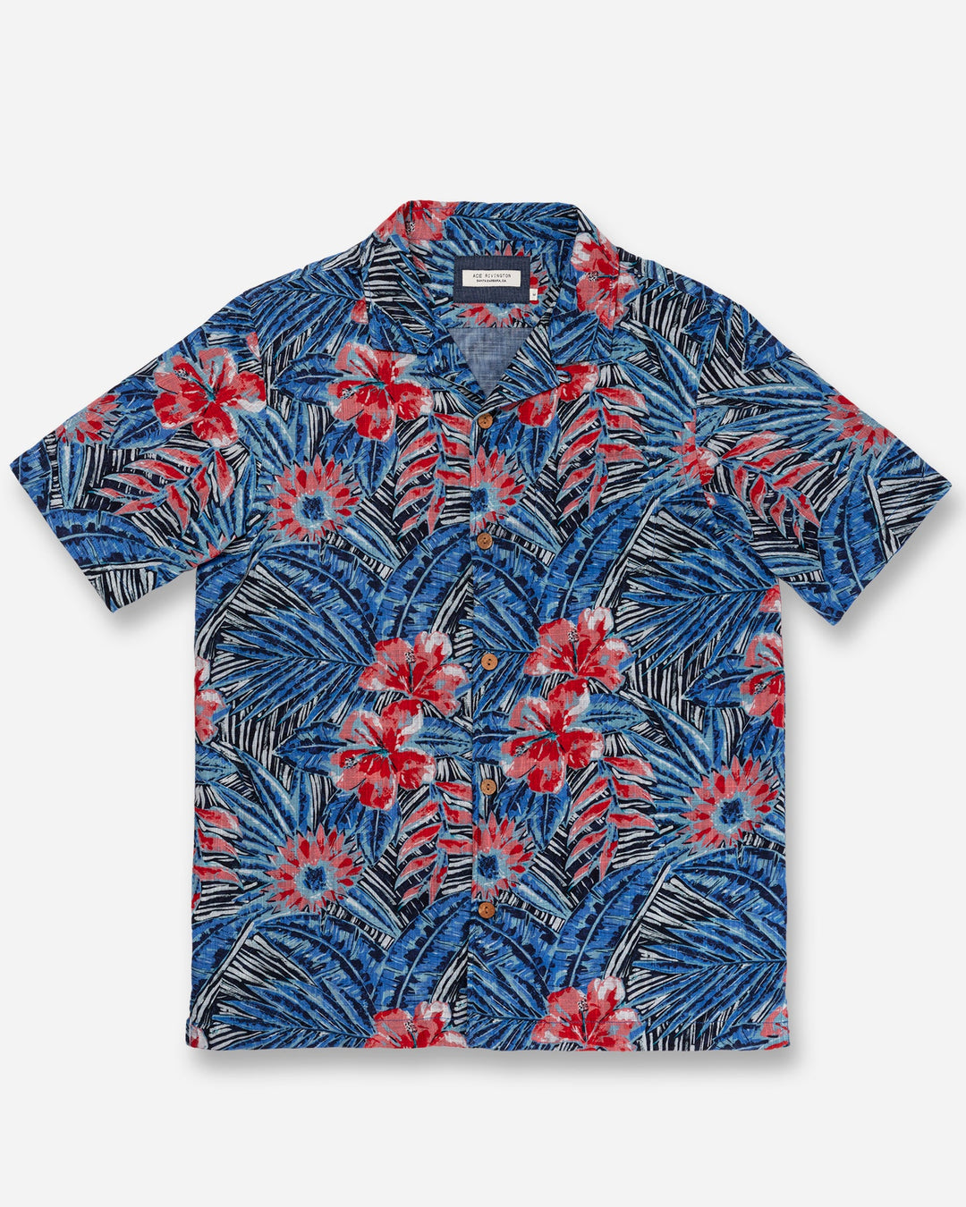Double Gauze - Camp Shirt - Ocean Flower