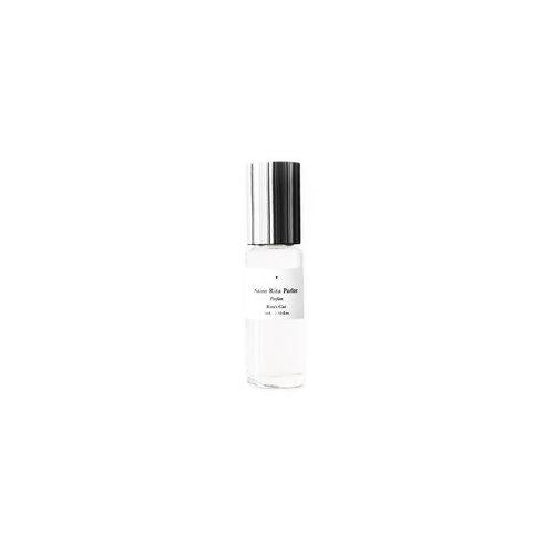 5 mL (0.17oz.) bottle of Ace Rivington Saint Rita Parlor - Ritas Car Parfum with a silver cap and a white label. The bottle has a minimalist design and a classic, elegant appearance.